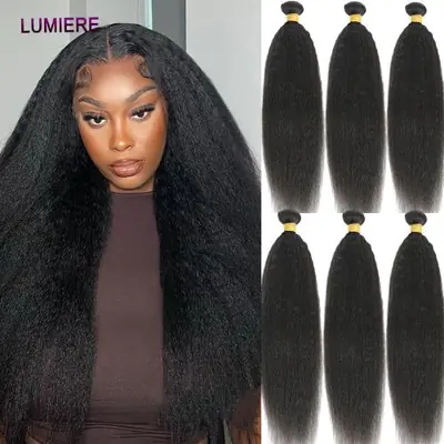 Image de Extensions de Cheveux Brésiliennes Naturelles 40 Pouces - Lisses & Crépues