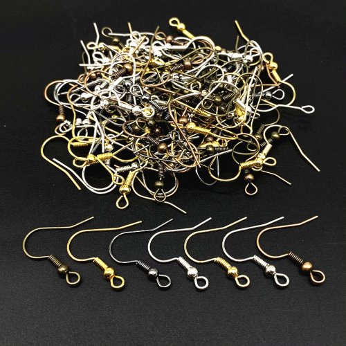 Bild von 50-teiliges Set 20x17 mm Gold- und Silberfarbene Ohrhaken mit Verschlüssen – Perfektes Zubehör für DIY-Schmuckherstellung und kreative Ohrringprojekte