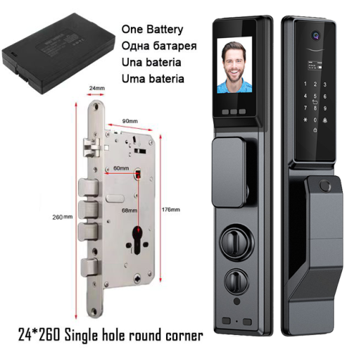 Immagine di Serratura Intelligente Esterna con WiFi, Controllo Remoto via App Tuya, Citofono con Microfono e Camera, Apertura con Impronte Digitali e Chiave Virtuale