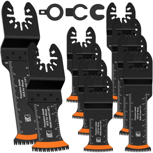 Imagen de Hojas de Sierra Oscilante Japonesas Bimetálicas con Borde Curvo, Alta Resistencia al Desgaste, para Multiherramienta, Fabricadas en Acero de Alto Carbono, Paquete de 8 a 10 Unidades