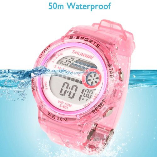 Bild von Uthai CE28 Kinderuhr – Sportliche LED-Leuchtende Armbanduhr für Mädchen und Jungen, 50 Meter Wasserdicht, Ideal für Schwimmen und Aktivitäten im Freien