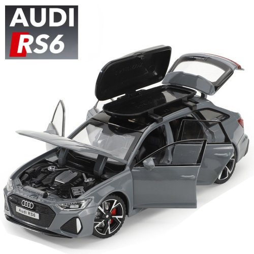 1/32 Audi RS6 Speelgoedautomodel met Geluid Licht Deuren Geopend Legering Diecast Model Voertuig Collectie Speelgoed voor Jongen Volwassen Festival Gift