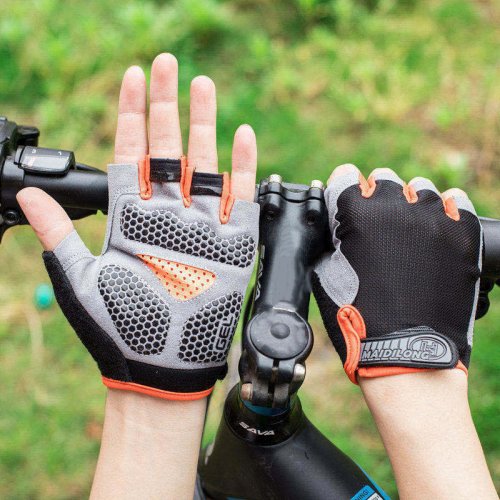 Imagen de Guantes Deportivos Transpirables de Medio Dedo para Hombre y Mujer – Ideales para Ciclismo, Gimnasio y Entrenamientos Fitness con agarre Antideslizante