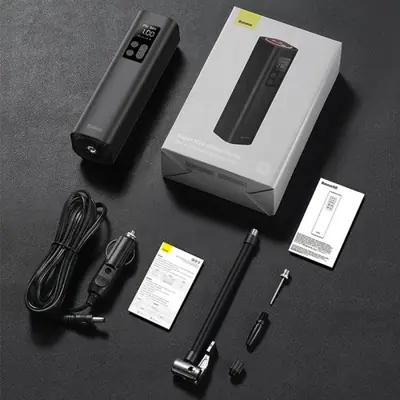 Image de Pompe à Air Portable 12V - Gonfleur Numérique pour Voiture, Moto, Vélo et Bateau