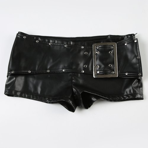 Image de Short en Cuir Y2K Femme - Style Spice Girl Punk