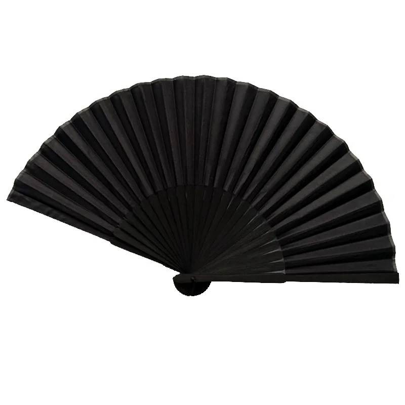 Afbeelding van Vintage Zwarte Chinese Opvouwbare Fan – Elegante Decoratie & Dansaccessoire