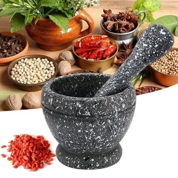 Imagen de Juego de Mortero y Maza de Resina para Ajo, Hierbas y Especias – Trituradora Manual con Tazón para Cocina Profesional y Hogar