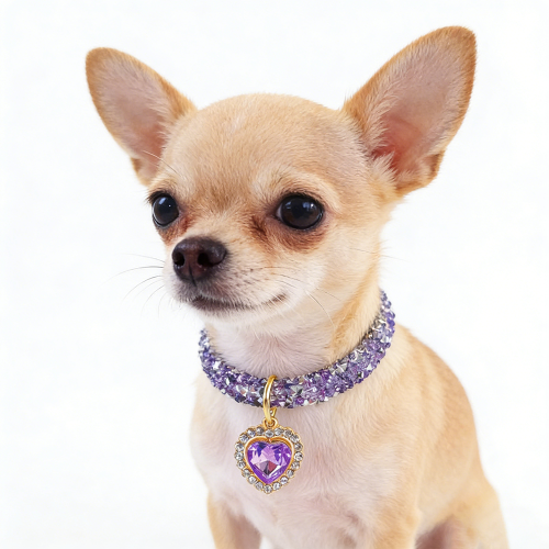 Imagen de Collar de Lujo para Perros y Gatos con Corazón de Circonita