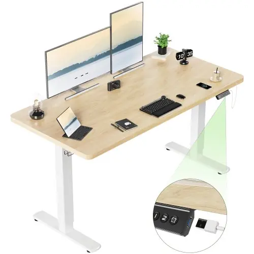 Image de Bureau Réglable Hauteur 140x60 cm - Ergonomique & USB