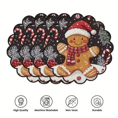 Image de Napperons de Noël à Vagues Circulaires - Décoration Hivernale