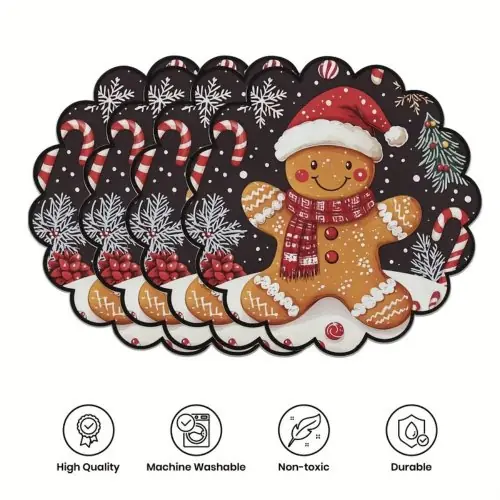 Image de Napperons de Noël à Vagues Circulaires - Décoration Hivernale