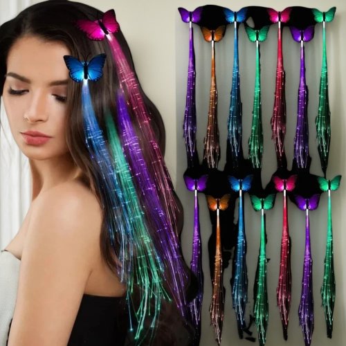 Image de Tresses LED Papillon Lumineuses - Accessoires Cheveux Noël