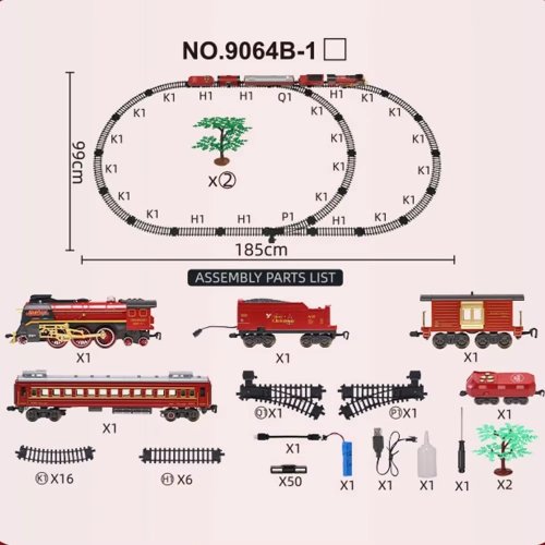 Imagen de Tren pequeño con Control remoto para niños, modelo de tren de vía de vapor clásico eléctrico, luces, regalos de vacaciones, serie navideña