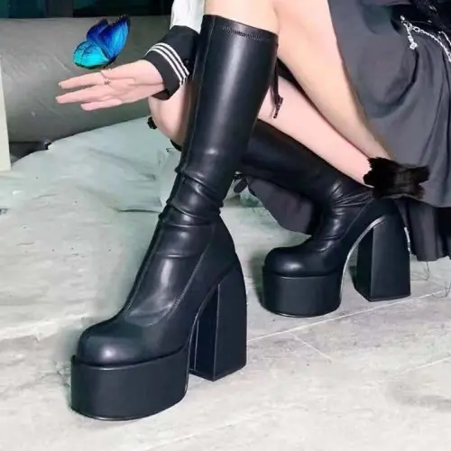 Image de Bottes Punk Hautes Femme - Style Rock Automne/Hiver