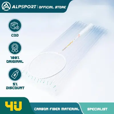 Image de Raquette de Badminton Pro en Fibre de Carbone 4U - Lot de 2