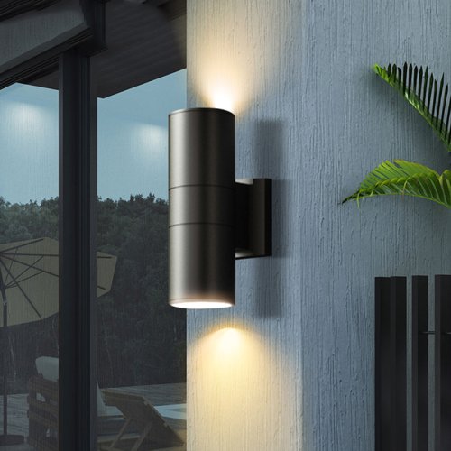 Imagen de Luz de Pared Exterior Impermeable en Color Negro y Gris - Iluminación LED para Porche, Jardín y Espacios al Aire Libre con Potencias de 6W, 10W, 20W, 30W y 36W