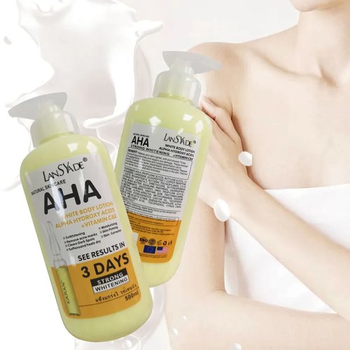 Imagen de Crema Corporal Natural con Ácido Hidroxiácido, Vitamina C y AHA para Blanqueamiento y Hidratación Profunda - Elimina Marcas de Acné y Renueva la Piel