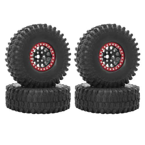 4pcs zwart rood