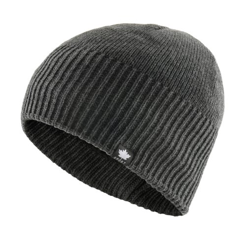Imagen de Gorro de Punto Invernal para Hombre con Logotipo de Hoja de Arce, Doble Capa y Forro de Terciopelo para Climas Fríos