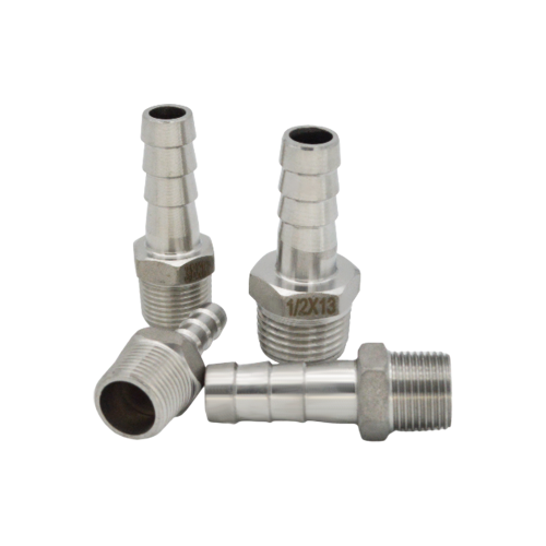 Afbeelding van YQBS Rvs 6 8 10 12 16mm Slangpilaar Staart naar 1/8 1/4 3/8 1/2 BSP Mannelijke Home brouwen Fitting Water Brandstof Lucht