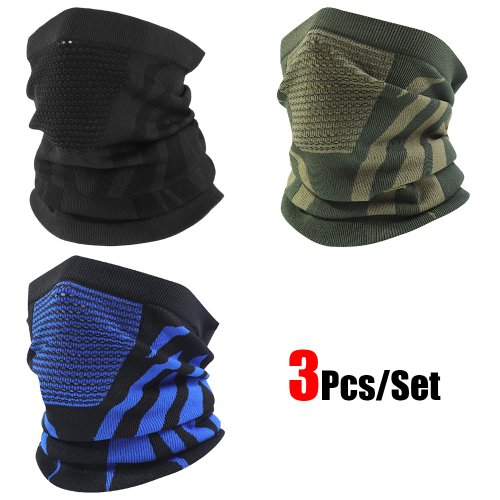 Image of 3Pcs/Set Unisex Winter Warm Skiing Mask Elastic Breathable Outdoor Sports Running Fishing Multi-Functional Neck Warmer Headscarf