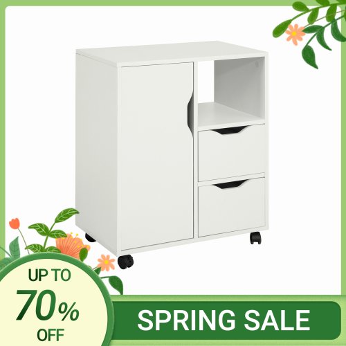 Imagen de Mesa de Impresora Sobuy FB-T105 con Cajones y Puerta - Oficina Moderna