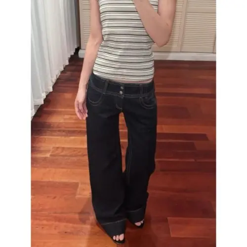 Image de Jeans Large Vintage Femme - Style Américain Élégant