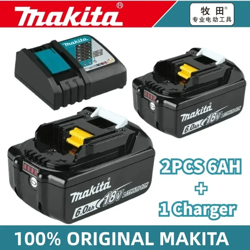 Imagen de Batería Makita 18V 6.0Ah Original - Recargable para Herramientas Eléctricas, Compatible con Modelos BL1830, BL1840, BL1850, BL1860