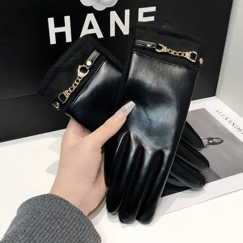 Image de Gants Hiver Femme - Cuir Luxe & Écran Tactile
