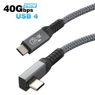 Image de Câble USB-C 40Gbps Thunderbolt 4 Angle 90° - 240W & 8K