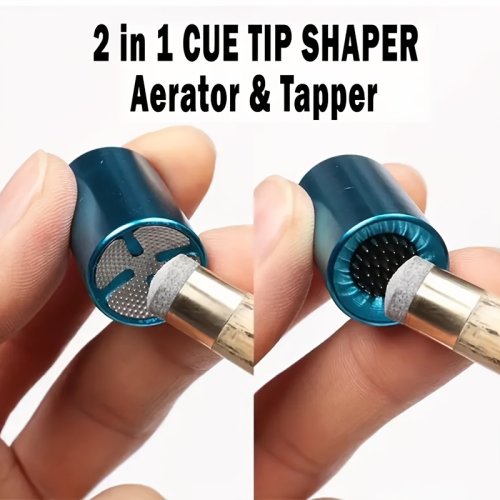 Bild von 2-in-1 Billardqueue-Spitzen-Werkzeug aus robuster Aluminiumlegierung – Multifunktionale Shaper & Tapper in Blau, Gold und Schwarz für optimale Queue-Leistung