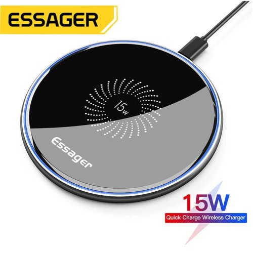 Bild von Essager 15 W Schnelle Drahtlose Ladegerät Für iPhone 14 13 12 Für Airpods Sichtbare Qi Drahtlose Lade Pad für Samsung S22 S10 Xiaomi LG