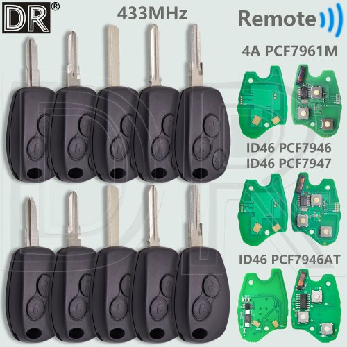 Zdjęcie Pilot Samochodowy 433 MHz do Renault i Dacia – Kompatybilny z PCF7961M