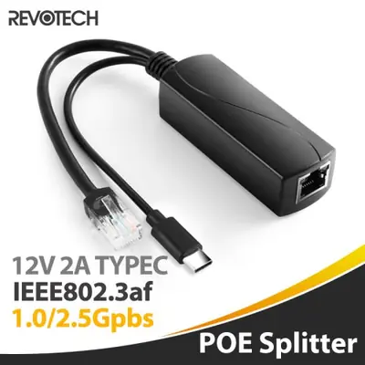 Image de Répartiteur PoE 2.5G 48V/12V Type-C pour Caméra IP