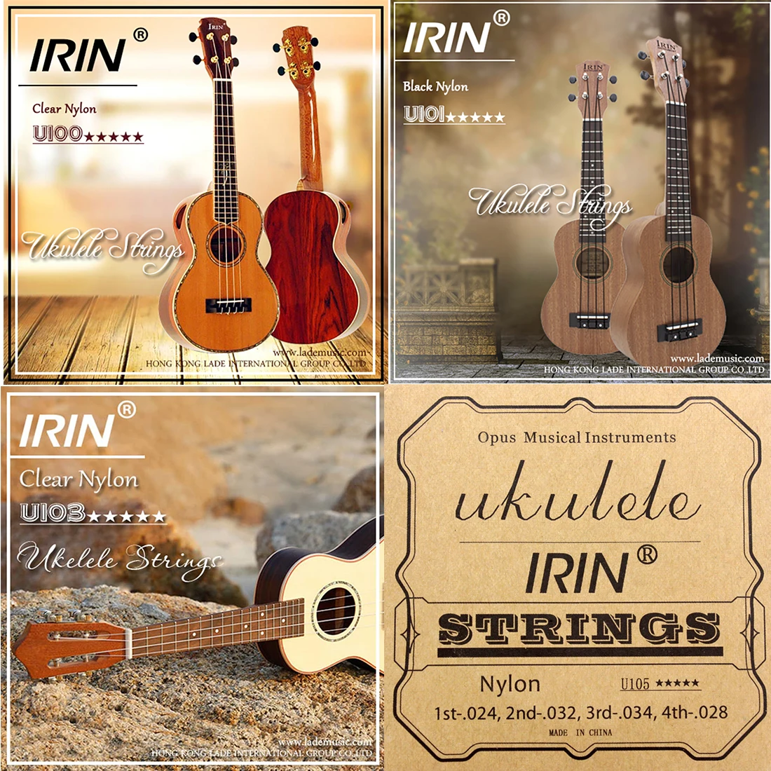 Afbeelding van IRIN Professionele ukelele snaren Zwart helder nylon snaren Kleurrijke ukelele snaren Snaarinstrument onderdelen accessoires