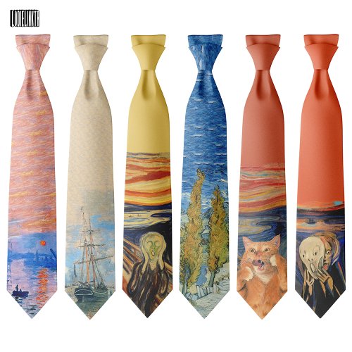 Bild von Lustige Krawatte mit Kunstmotiven – 8 cm breit, für Party & Hochzeit