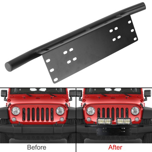 Zdjęcie Samochodowy uchwyt na listwę świetlną LED Off Road Aluminiowy przedni zderzak Tablica rejestracyjna Uniwersalny uchwyt na lampę SUV Uchwyt na lampę Log Light Mount Bracket