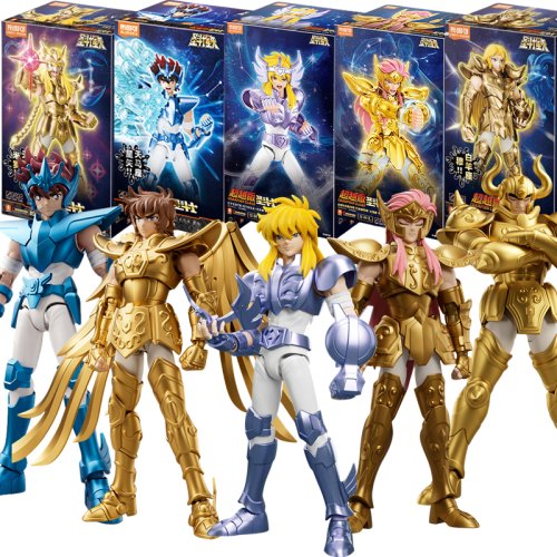 Imagen de BLOKEES Original oro Saint Seiya Sagitario CYGNUS AQUARIUS CAMUS HYOGA Aiolos Pegasus CHAMPION clase figura de acción modelo Juguetes