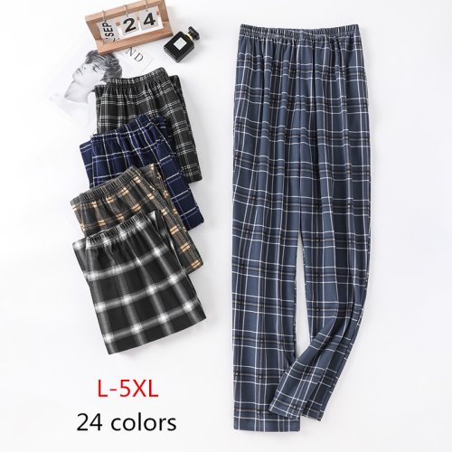Image of Comfortable Cotton Plaid Pajama Pants for Men – Soft Breathable Sleep Bottoms for Home Wear and Relaxation