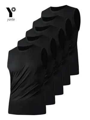 Image de Gilet Sport Noir Homme - 5 Pièces Respirant & Élastique