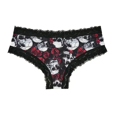Image de Culotte Sexy Gothique Dentelle Rose & Crâne