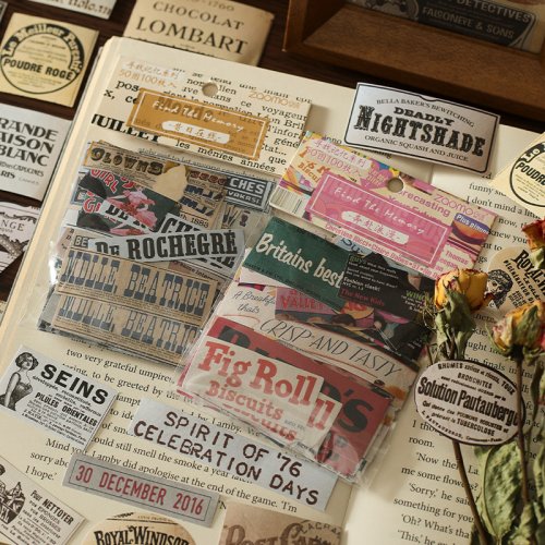 Immagine di Adesivi Vintage per Scrapbooking - Confezione da 100 Pezzi
