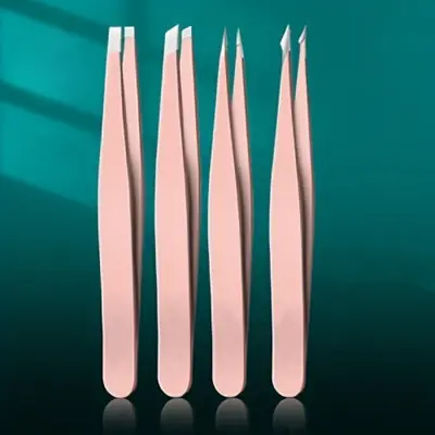 Kit de Pinceaux Sourcils Pro - 4 Pièces en Acier Inoxydable