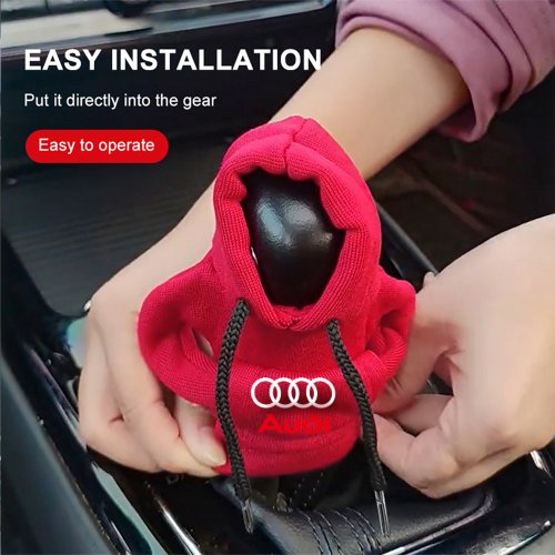 Imagen de Funda Universal de Sudadera con Capucha para Palanca de Cambio de Coche, Estilo Audi S-Line, Compatible con A3, A4, A6 (Modelos 8P, 8L, 8V, B8, B6, B7, B9)