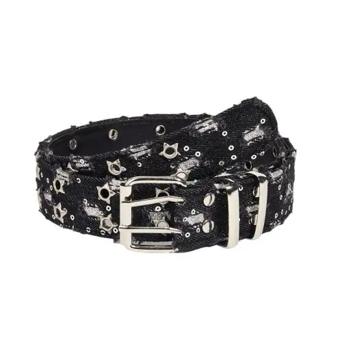 Image de Ceinture Large Y2K en Cuir - Style Vintage Étoile