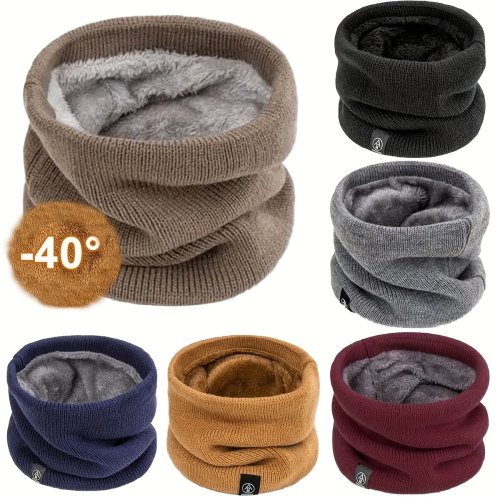 Image of Cozy Knitted Neck Warmer for Men and Women – Soft Winter Face Cover for Skiing, Running, Hiking & Outdoor Activities