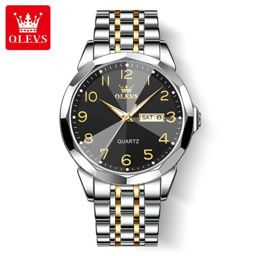 Afbeelding van OLEVS origineel luxe merkhorloge voor heren waterdicht zilver roestvrij staal klassiek casual quartz horloge datum week man cadeau