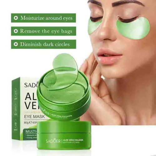 Image of Natural Aloe Vera & Collagen Eye Masks – 60 Pcs for Dark Circle, Puffiness, Wrinkle Reduction & Deep Hydration