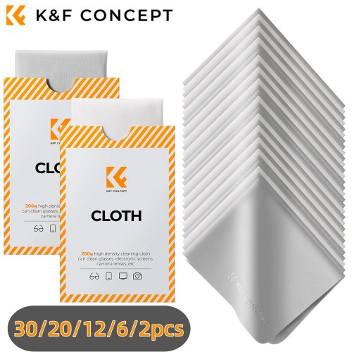 Image of K&F Concept 15x18cm Premium Microfiber Cleaning Cloths Lens Cleaning Cloth for Camera Lenses, Eyeglasses, Phone Screens, Cameras