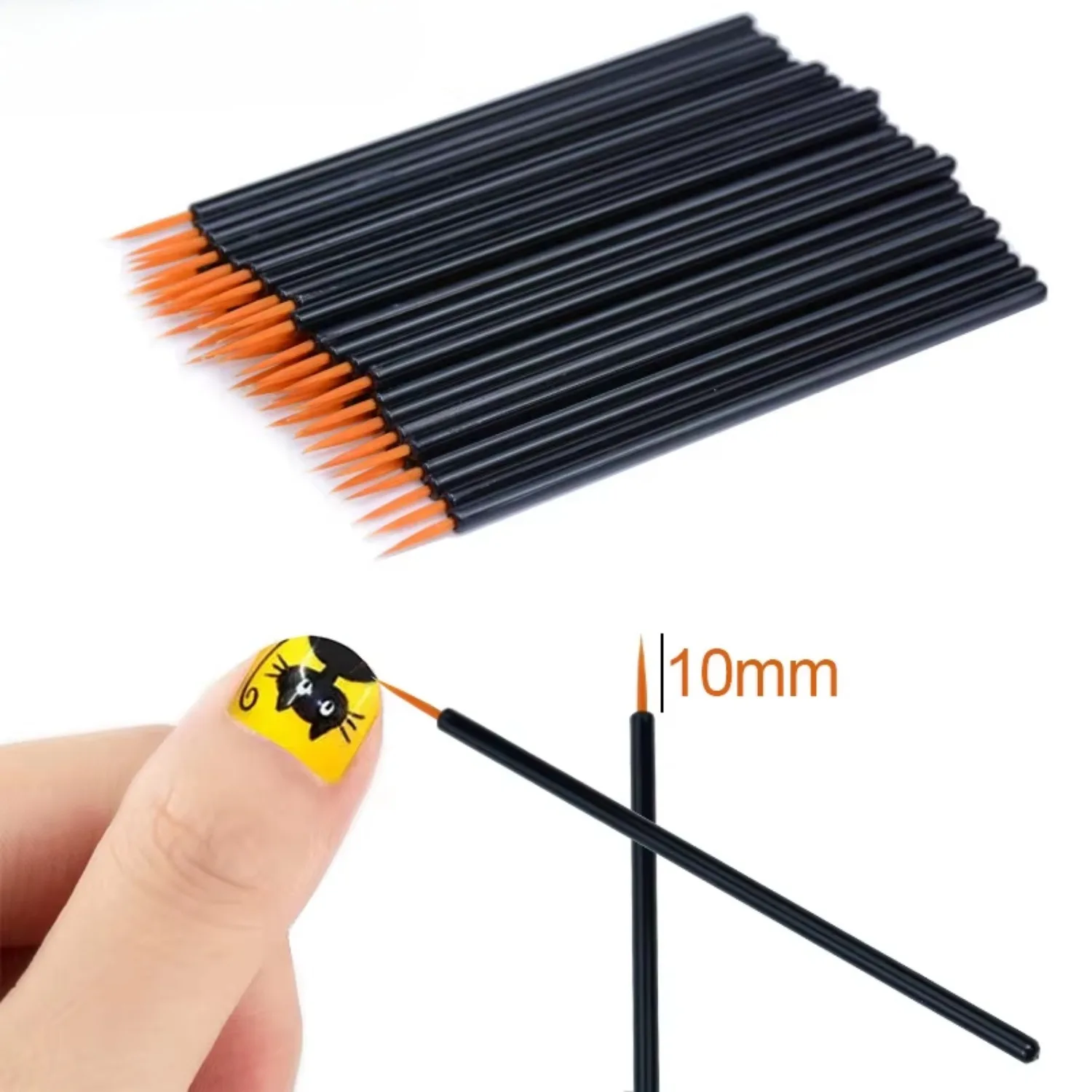 Bild von Natürliche Nagelkunst-Set mit 50 wiederverwendbaren Gel-Liner-Pinseln – Premium Make-up Werkzeug für präzise Augen- und Nageldesigns